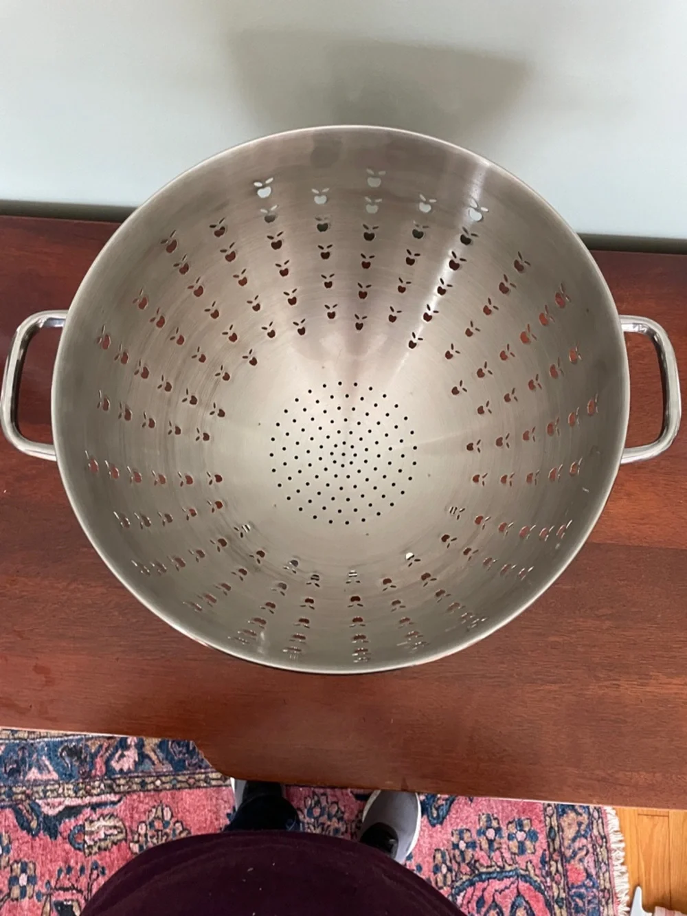 Stainless Steel Silver Colander with Handles, Large 13” Diameter, 9”tall